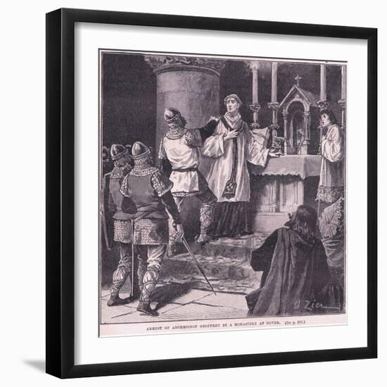 Arrest of Archbishop Geoffrey in a Monastery at Dover Ad 1191-Francois Edouard Zier-Framed Giclee Print