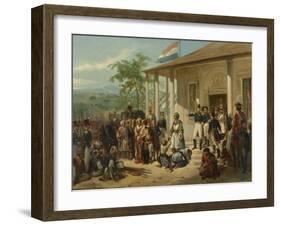 Arrest of Diepo Negoro by Lieutenant-General Baron De Kock-Nicolaas Pieneman-Framed Art Print