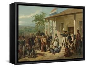 Arrest of Diepo Negoro by Lieutenant-General Baron De Kock-Nicolaas Pieneman-Framed Stretched Canvas