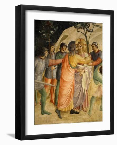 Arrest of Jesus and Judas' Kiss, Fresco 1437-45-Fra Angelico-Framed Giclee Print