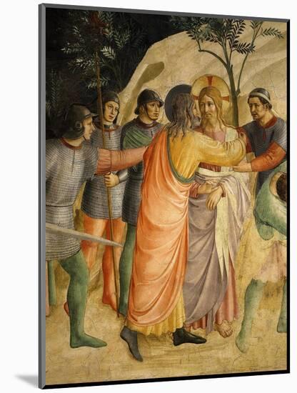Arrest of Jesus and Judas' Kiss, Fresco 1437-45-Fra Angelico-Mounted Giclee Print