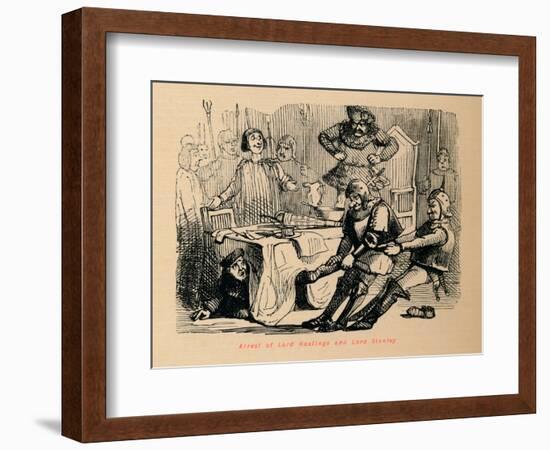 'Arrest of Lord Hastings and Lord Stanley',-John Leech-Framed Giclee Print