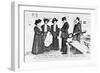 Arrest of Mrs Pankhurst, Pankhurst and Mrs Drummond. Mr.Jarvis Reading the Warrant at Clements Inn-null-Framed Giclee Print
