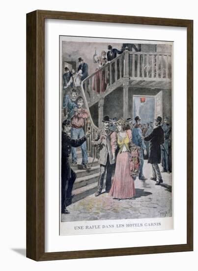 Arrest of Prostitutes in a Parisian Hotel, 1895-Henri Meyer-Framed Giclee Print