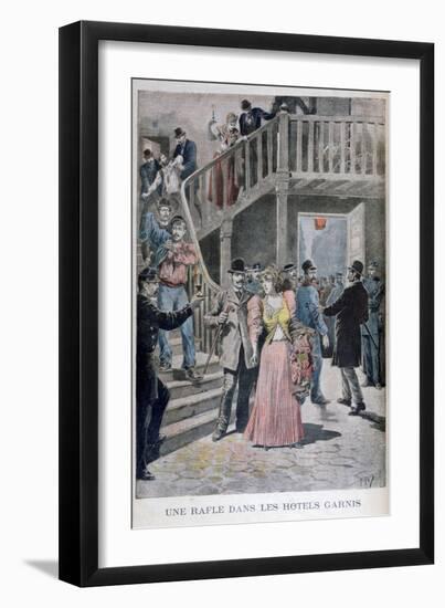 Arrest of Prostitutes in a Parisian Hotel, 1895-Henri Meyer-Framed Giclee Print