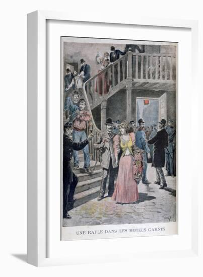 Arrest of Prostitutes in a Parisian Hotel, 1895-Henri Meyer-Framed Giclee Print