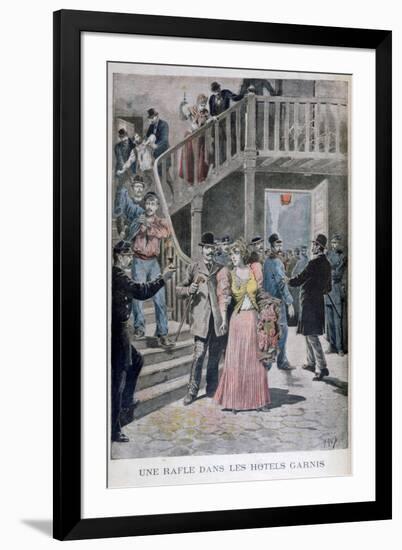 Arrest of Prostitutes in a Parisian Hotel, 1895-Henri Meyer-Framed Giclee Print