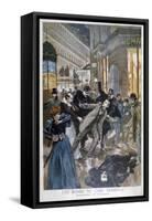 Arrest of the Café Terminus Bomber, Paris, 1894-Oswaldo Tofani-Framed Stretched Canvas