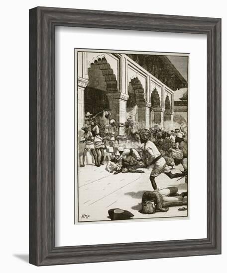 Arrest of the Rajah of Benares, Illustration from 'Cassell's Illustrated History of England'-English School-Framed Giclee Print