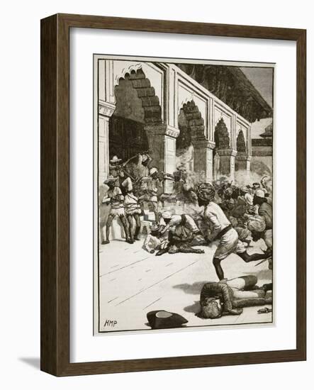 Arrest of the Rajah of Benares, Illustration from 'Cassell's Illustrated History of England'-English School-Framed Giclee Print