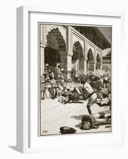 Arrest of the Rajah of Benares, Illustration from 'Cassell's Illustrated History of England'-English School-Framed Giclee Print
