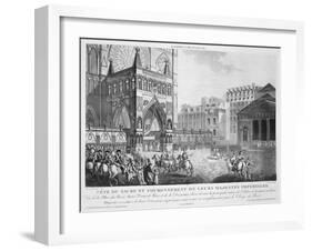 Arrival at Notre Dame, 2nd December, 1804, 19th Century-null-Framed Giclee Print