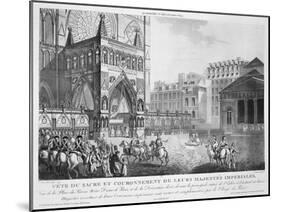 Arrival at Notre Dame, 2nd December, 1804, 19th Century-null-Mounted Giclee Print