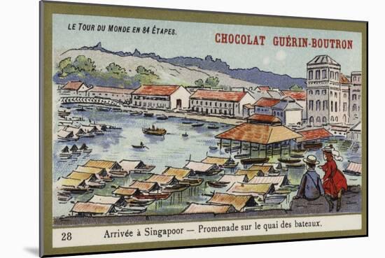 Arrival at Singapore - a Walk Along the Quay-null-Mounted Giclee Print
