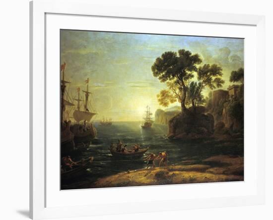 Arrival of Aeneas in Italy, the Dawn of the Roman Empire, (C1620-1680)-Claude Lorraine-Framed Giclee Print