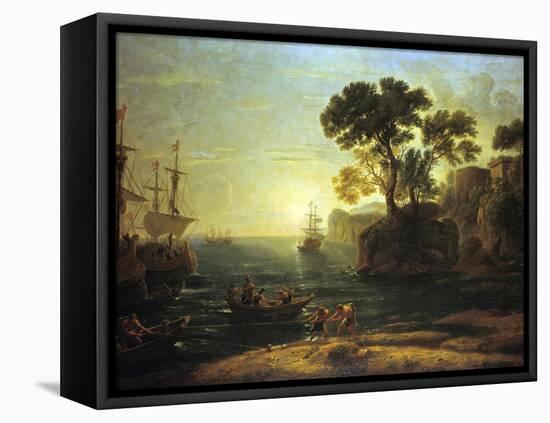 Arrival of Aeneas in Italy, the Dawn of the Roman Empire, (C1620-1680)-Claude Lorraine-Framed Stretched Canvas