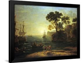 Arrival of Aeneas in Italy, the Dawn of the Roman Empire, (C1620-1680)-Claude Lorraine-Framed Premium Giclee Print