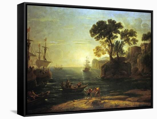 Arrival of Aeneas in Italy, the Dawn of the Roman Empire, (C1620-1680)-Claude Lorraine-Framed Stretched Canvas