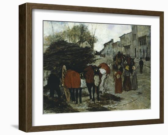 Arrival of Drays, 1881-Giovanni Fattori-Framed Giclee Print