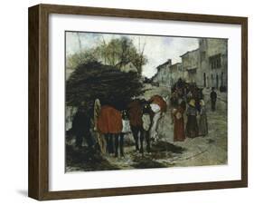Arrival of Drays, 1881-Giovanni Fattori-Framed Giclee Print