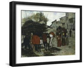 Arrival of Drays, 1881-Giovanni Fattori-Framed Giclee Print