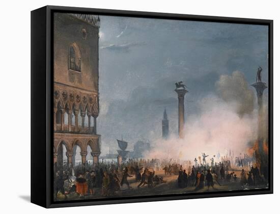 Arrival of Empress Elisabeth of Austria in Venice-Ippolito Caffi-Framed Stretched Canvas