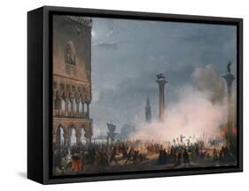 Arrival of Empress Elisabeth of Austria in Venice-Ippolito Caffi-Framed Stretched Canvas