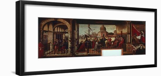 Arrival of English Ambassadors at Court of Brittany by Vittore Carpaccio-null-Framed Giclee Print