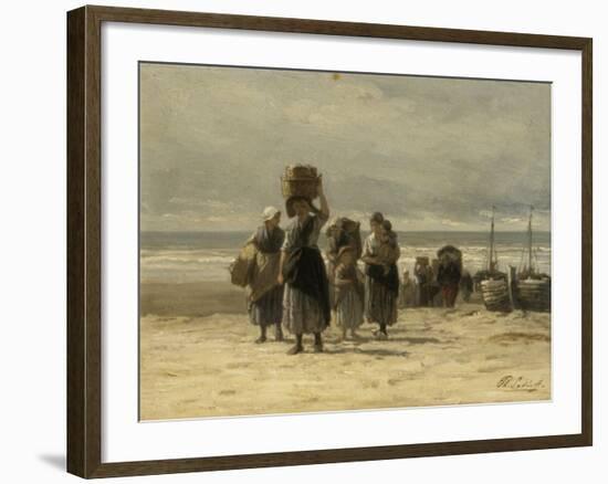 Arrival of Fishing Smacks, C.1875-Philip Lodewijk Jacob Frederick Sadee-Framed Giclee Print