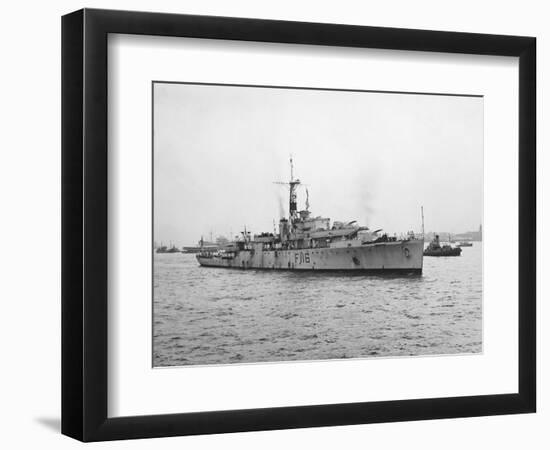 Arrival of HMS Amethyst, Hong Kong 1949-null-Framed Photographic Print