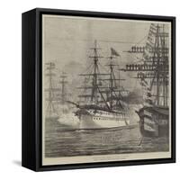 Arrival of HMS Serapis in Bombay Harbour-null-Framed Stretched Canvas