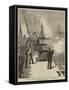 Arrival of HMS Serapis with the Prince of Wales at Gibraltar, HMS Swiftsure Firing a Salute-null-Framed Stretched Canvas