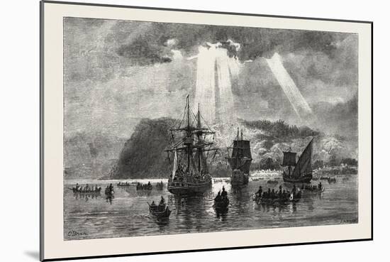 Arrival of Jacques Cartier at Stadacona, Canada, Nineteenth Century-null-Mounted Giclee Print