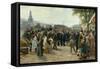 Arrival of King Wilhelm I of Prussia in Saarbrücken on 9 August 1870, 1877-Anton Alexander von Werner-Framed Stretched Canvas