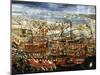 Arrival of Morosini's Fleet in Basin of St Marks, Venice, 1685-null-Mounted Giclee Print