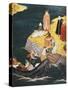 Arrival of Portuguese in Japan, Detail from Screen, Namban Art, Japan-null-Stretched Canvas