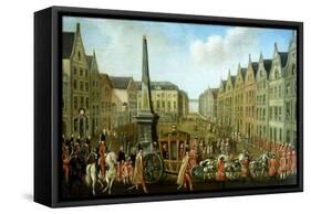 Arrival of Prince Maximilian in Kolhmarkt Square in Bonn in 1784-Johann Franz Rousseau-Framed Stretched Canvas