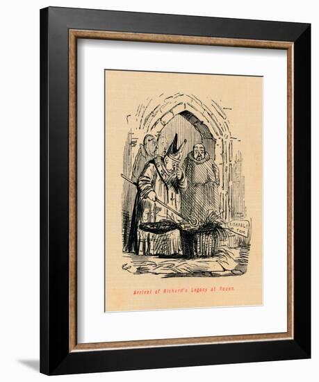 'Arrival of Richard's Legacy at Rouen', c1860, (c1860)-John Leech-Framed Giclee Print