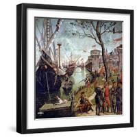 Arrival of St.Ursula During the Siege of Cologne, from the St. Ursula Cycle, 1498-Vittore Carpaccio-Framed Premium Giclee Print