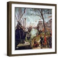 Arrival of St.Ursula During the Siege of Cologne, from the St. Ursula Cycle, 1498-Vittore Carpaccio-Framed Giclee Print