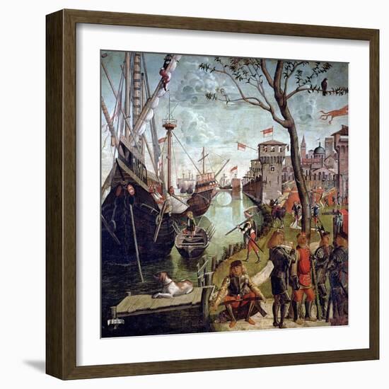 Arrival of St.Ursula During the Siege of Cologne, from the St. Ursula Cycle, 1498-Vittore Carpaccio-Framed Giclee Print