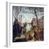 Arrival of St.Ursula During the Siege of Cologne, from the St. Ursula Cycle, 1498-Vittore Carpaccio-Framed Giclee Print