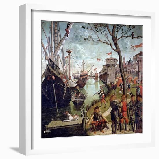 Arrival of St.Ursula During the Siege of Cologne, from the St. Ursula Cycle, 1498-Vittore Carpaccio-Framed Giclee Print