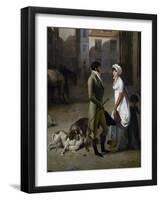 Arrival of Stagecoach in Courtyard of Messageries-Louis Leopold Boilly-Framed Giclee Print