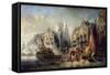 Arrival of the Duke of Alba at Rotterdam in 1567 by Eugene Isabey-null-Framed Stretched Canvas