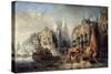 Arrival of the Duke of Alba at Rotterdam in 1567 by Eugene Isabey-null-Stretched Canvas