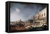 Arrival of the French Ambassador in Venice, 1725-1726-Canaletto-Framed Stretched Canvas