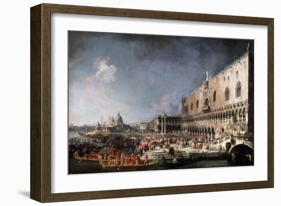 Arrival of the French Ambassador in Venice, 1725-1726-Canaletto-Framed Giclee Print