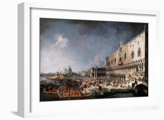 Arrival of the French Ambassador in Venice, 1725-1726-Canaletto-Framed Giclee Print