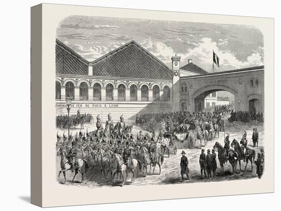 Arrival of the Grand Duke Constantine in Paris: Departure from the Lyons Railway Station-null-Stretched Canvas